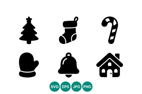 Black Christmas Icons: A Versatile Embroidery Design