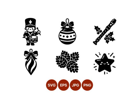 Black White Christmas Icons: Perfect for Festive Branding