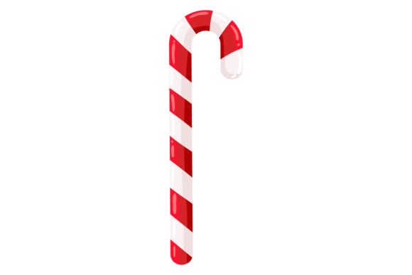 Candy Cane Cartoon Icon: A Festive Graphics Illustration