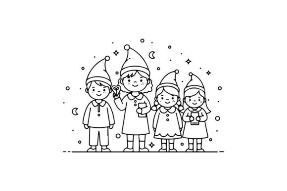 Children Caroling Christmas Joy: A Graphics Gem