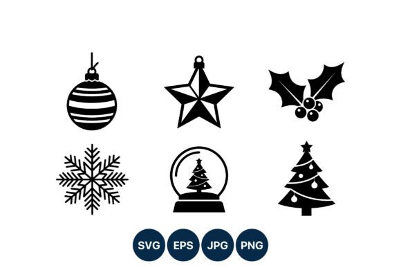 Christmas Black and White Icons: A Versatile Graphics Set
