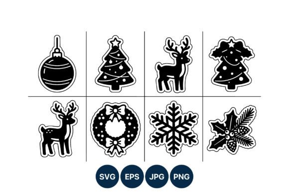 Christmas Black White Ornaments Icons: A Designer's Review
