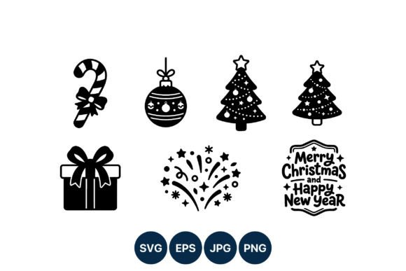 Christmas Candy Cane Tree Gift Fireworks Graphics
