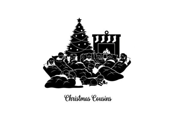 Christmas Cousins Silhouette: A Festive Design
