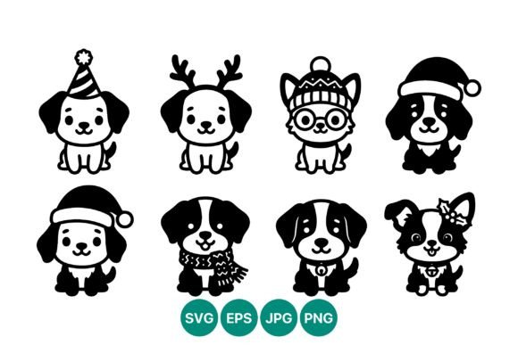Christmas Dog Collection: A Festive Graphic for Branding