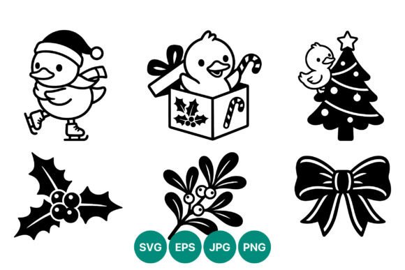 Christmas Duck Winter Holiday Vector: A Festive Graphic for Branding