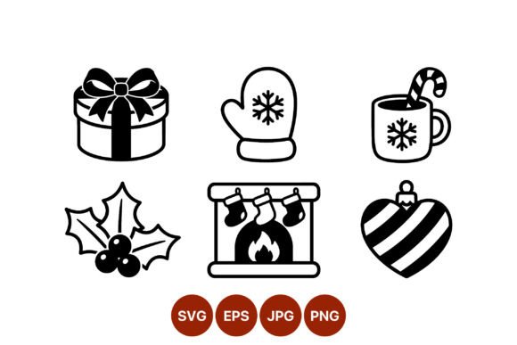 Christmas Holiday Icons: Perfect for Editorial Graphics