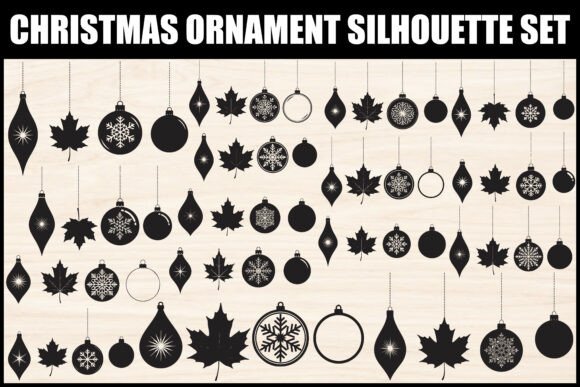 Christmas Ornament Silhouette Set for Festive Branding