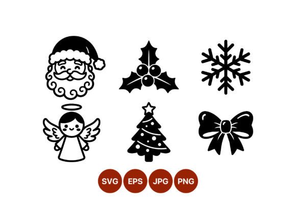 Christmas Santa Angel Holly Snowflake Graphics for Crafters