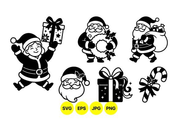 Christmas Santa Clipart Collection: Festive Graphics for Illustrations
