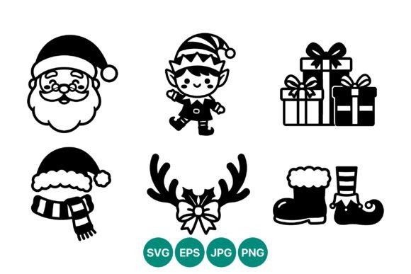 Christmas Santa Elf Icons: A Festive Graphics Treasure