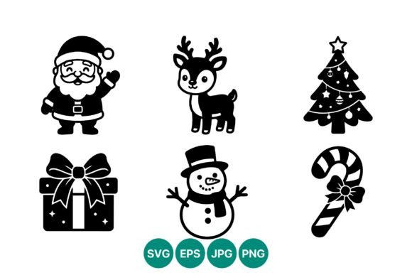 Christmas Santa Reindeer Tree Gift: Festive Graphics for Local Brands