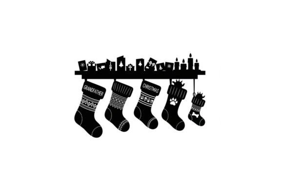 Christmas Socks Hanging on a City Skyline: A Versatile Graphic