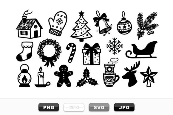 Cozy Christmas Holiday Clipart Set for Graphics and Illustrations