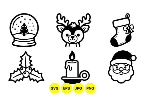 Cute Christmas Icon Clipart Set for Creative Graphics
