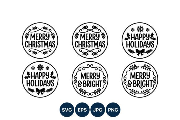 Festive Graphics: Merry Christmas Happy Holidays Holiday