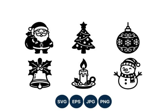 Reviewing Santa Christmas Tree Snowman Line Art for Graphics and Illustrations