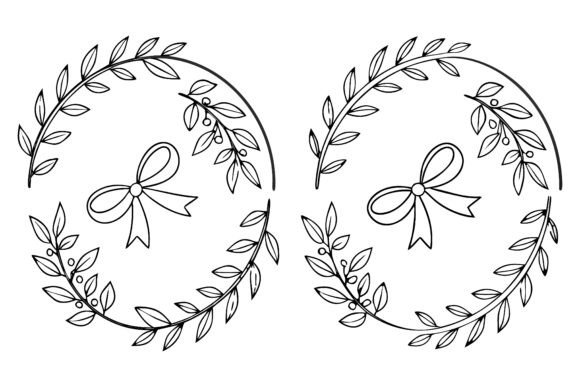 Wreath Christmas Line Art Svg Bundle: Perfect for Graphics & Illustrations